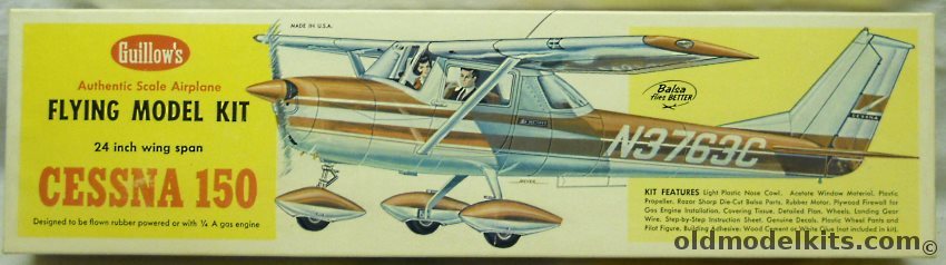 Guillows 1/16 Cessna 150 - 24 inch Wingspan Balsawood Flying Model Airplane, 309 plastic model kit